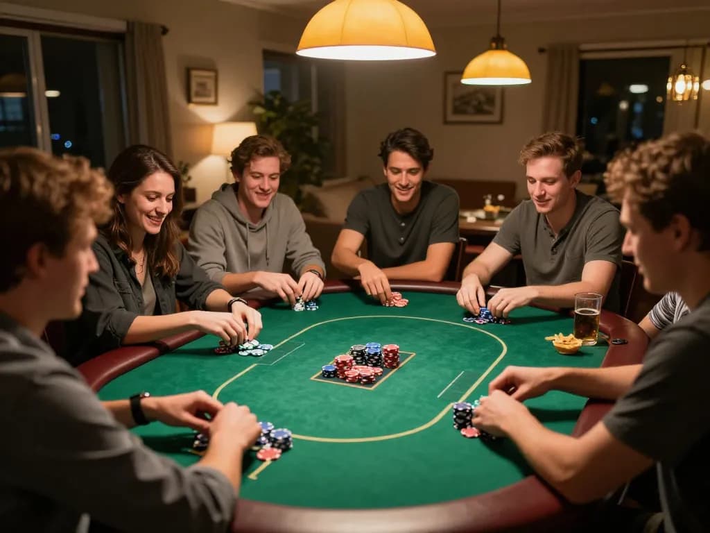 Players enjoying a strategic home poker game at rr88, capturing fun moments and camaraderie.