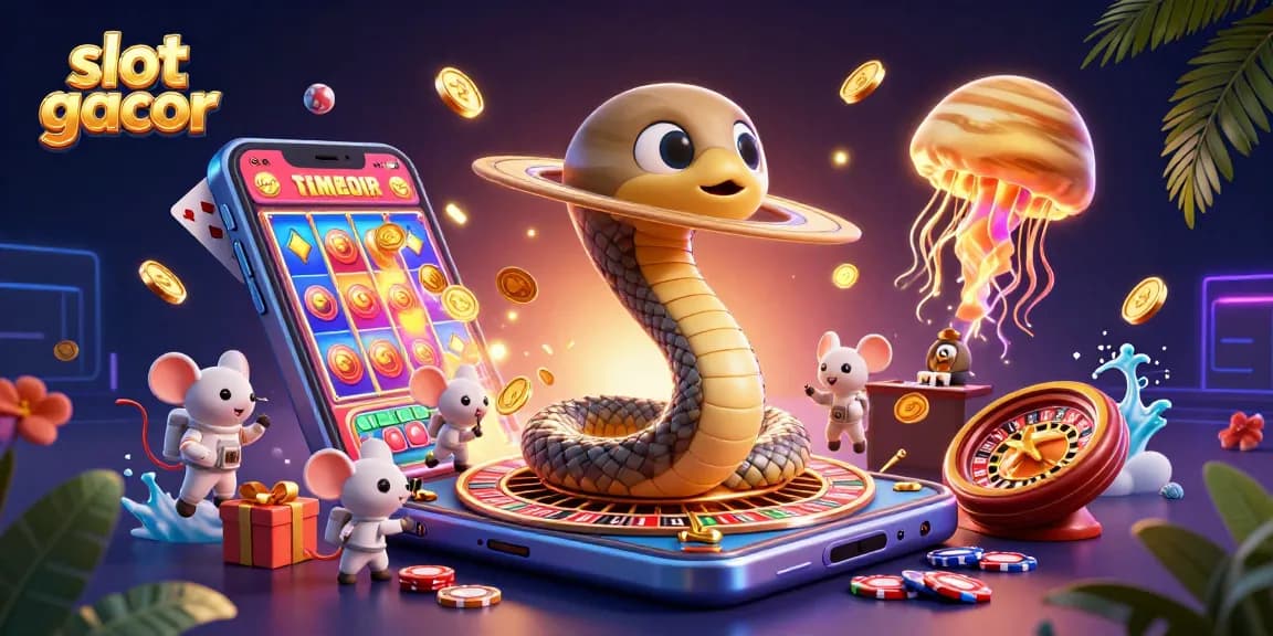 Engage in thrilling slot gacor gameplay with stunning cosmic characters and vibrant gambling elements.