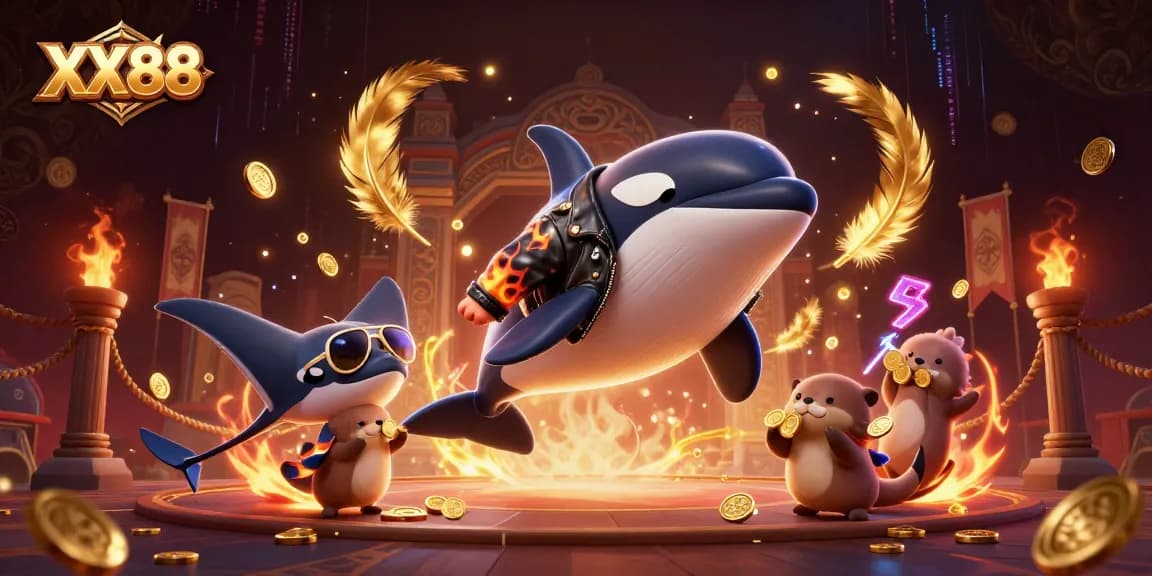 Experience the excitement of online gaming at XX88 with vibrant cartoon characters and thrilling casino elements.