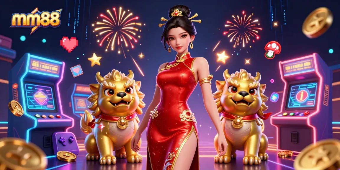 Experience thrilling gaming action with mm88 amidst vibrant casino elements and stunning visuals.