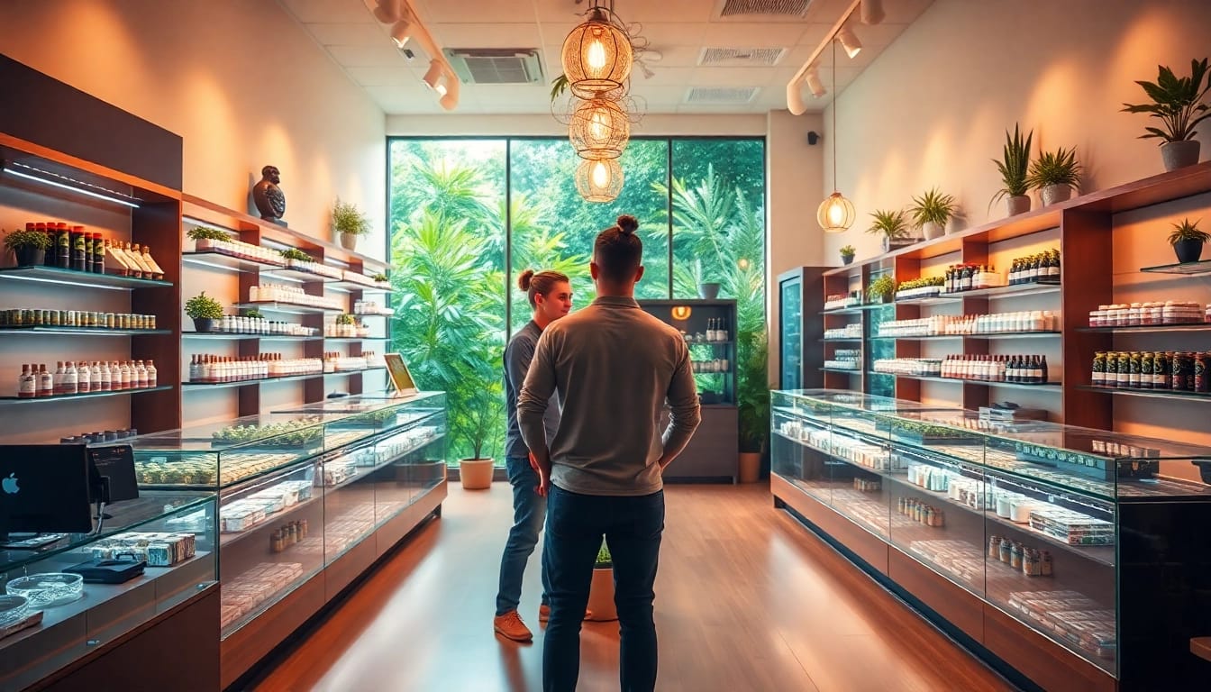 Shop at a Weed Store with vibrant displays and welcoming atmosphere for a unique experience.
