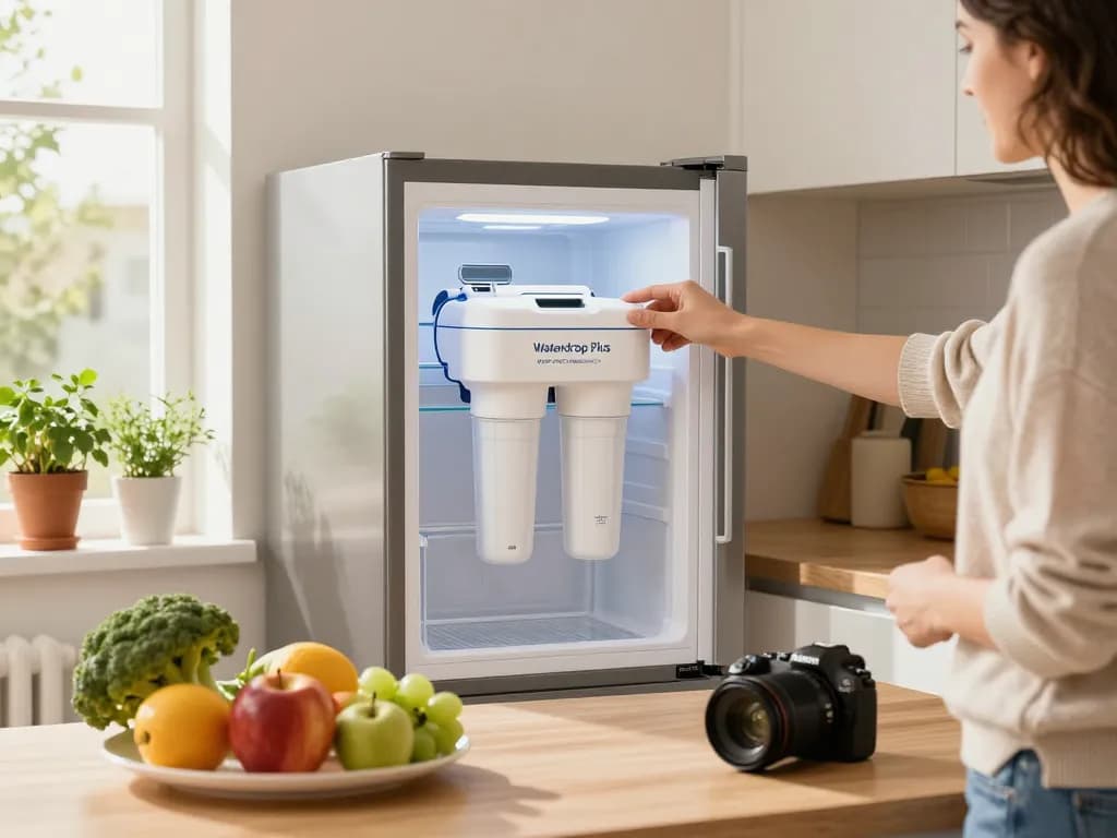 Installing the Waterdrop Plus WDP-F19C Replacement for GE® RPWFE® in a bright home kitchen
