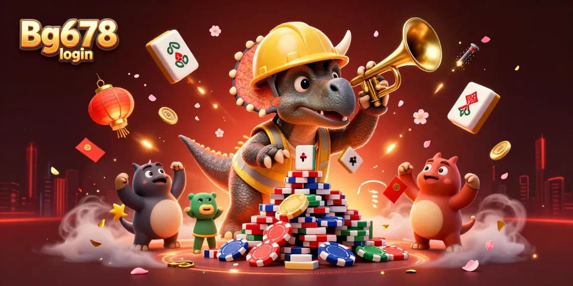 Experience exciting gambling action with Bg678 login, featuring vibrant 3D casino elements.