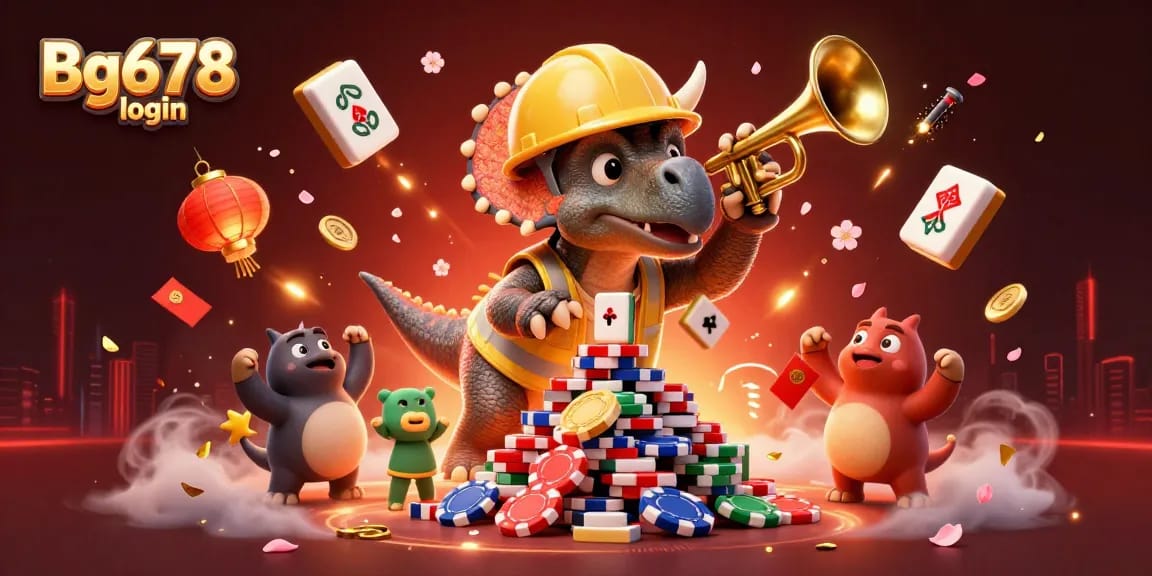 Experience exciting gambling action with Bg678 login, featuring vibrant 3D casino elements.