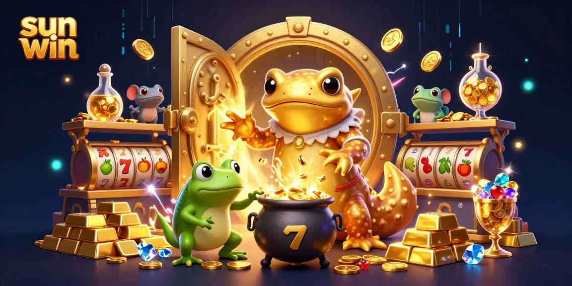 Engage with sun win adventures featuring golden salamander alchemists and slot reels in a magical casino.