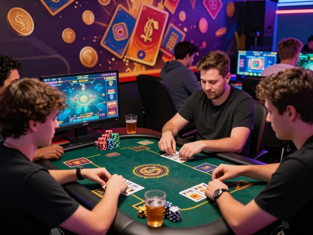 Engaged players enjoying GAME BÀI hubet88 in a lively online gaming environment.