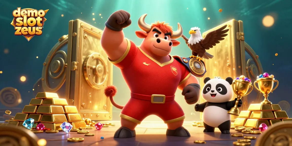 Engage in thrilling actions with demo slot zeus 1000, featuring casino mascots and treasure elements.