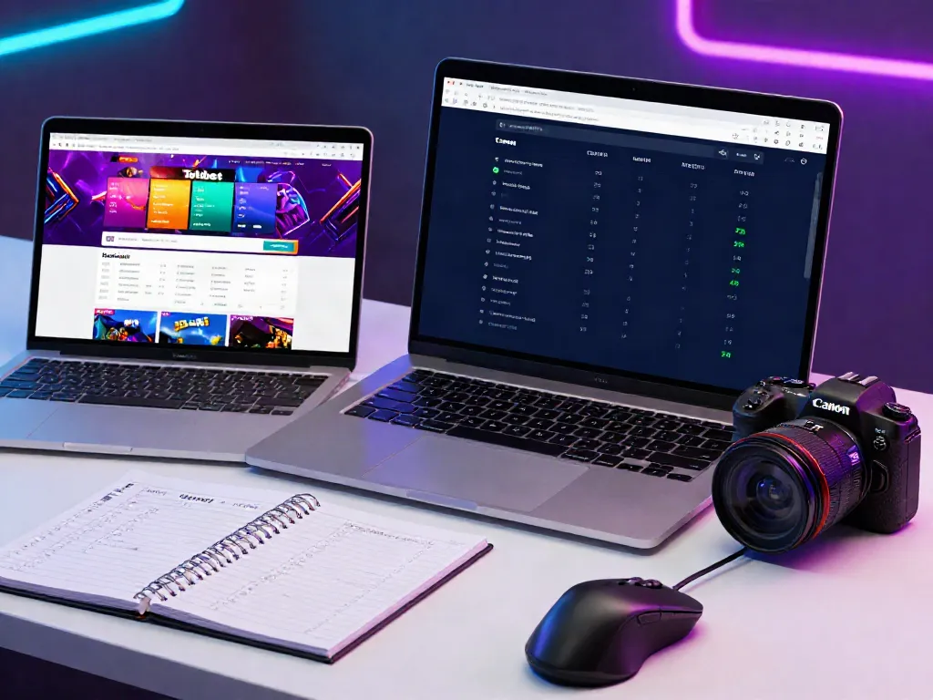 Pengguna Situs Totobet dengan laptop dan smartphone siap bermain.