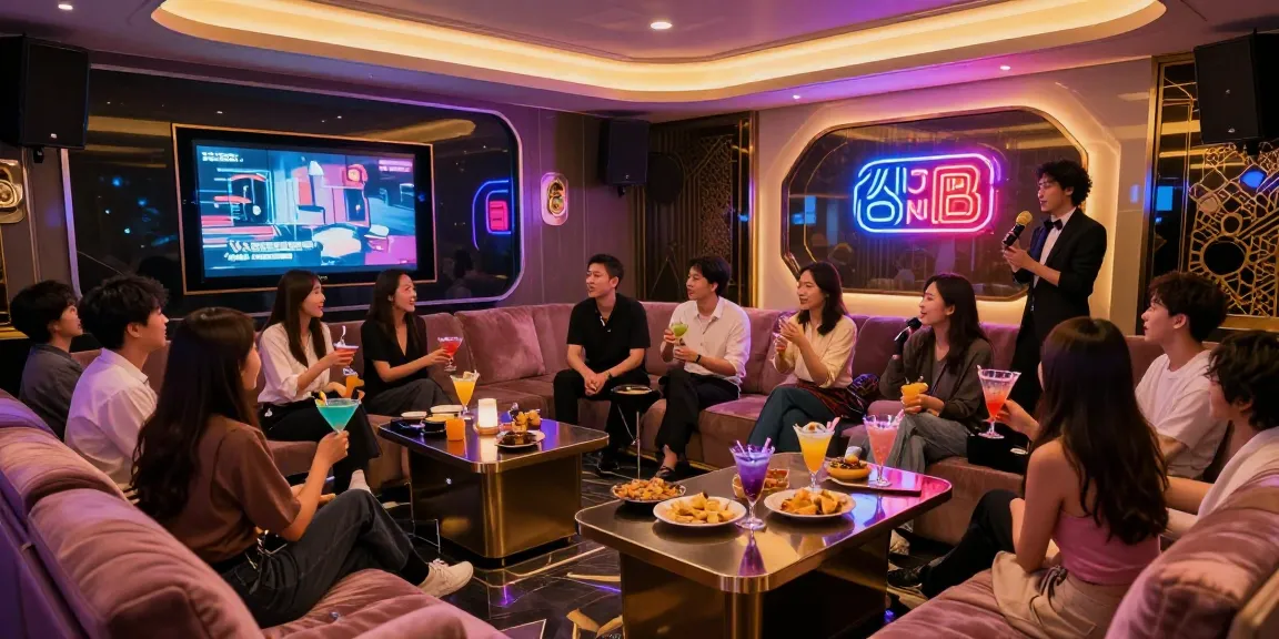 Enjoying a lively evening at 강남가라오케 with friends in a luxurious private room.