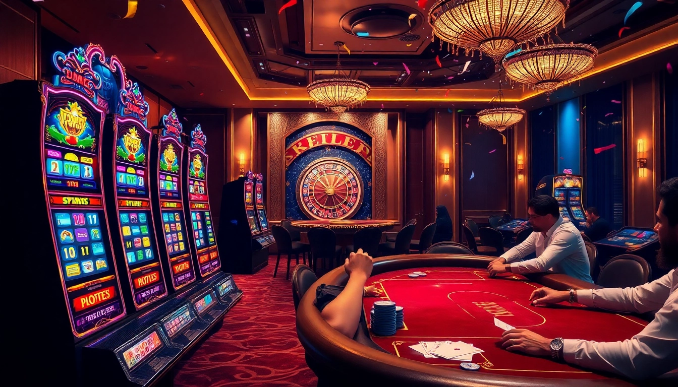 Experience thrilling gameplay at idnslot with vibrant slot machines and poker tables.