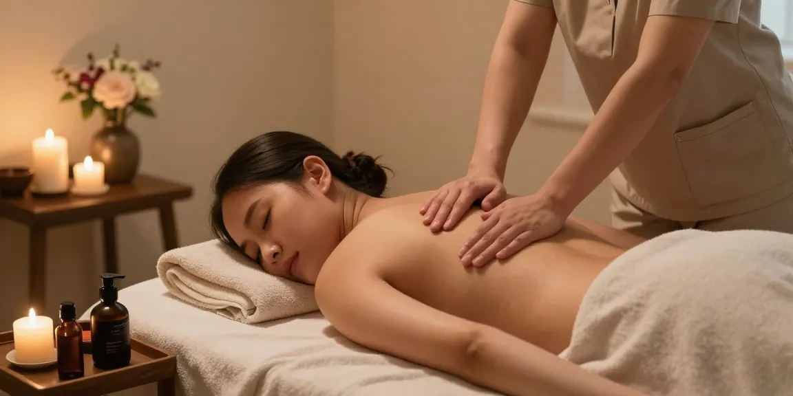 Massage therapy session in a serene spa environment, showcasing relaxation and wellness.