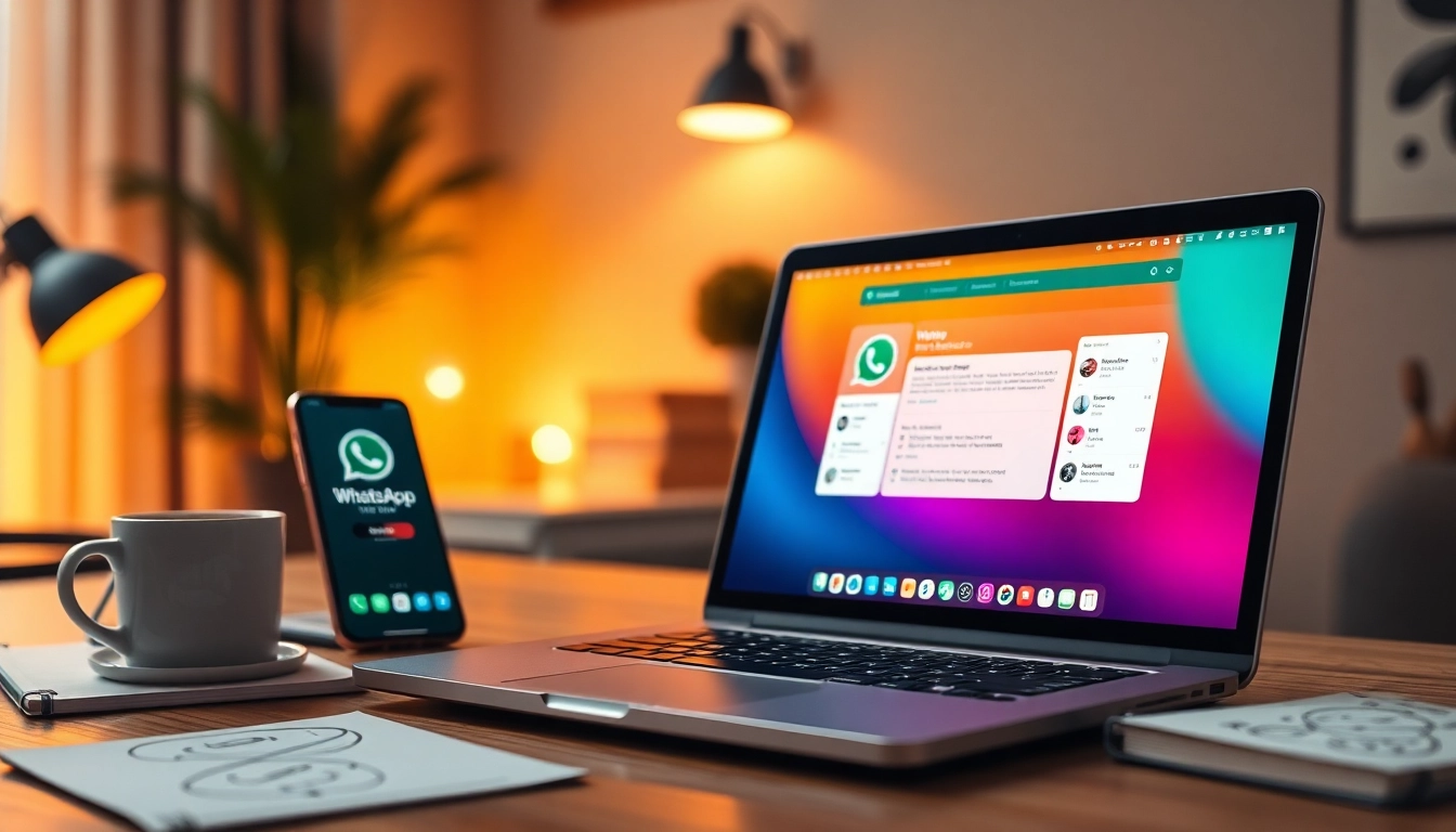 在 WhatsApp Web 上使用快连官网的沉浸式工作区,展示现代通信工具。