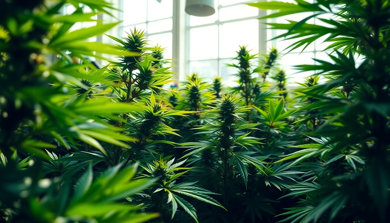 Find out where to buy weed plants in this vibrant indoor garden filled with healthy cannabis plants.