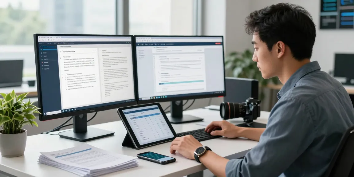 Detect fraud in PDF documents with AI technology in a modern workspace.