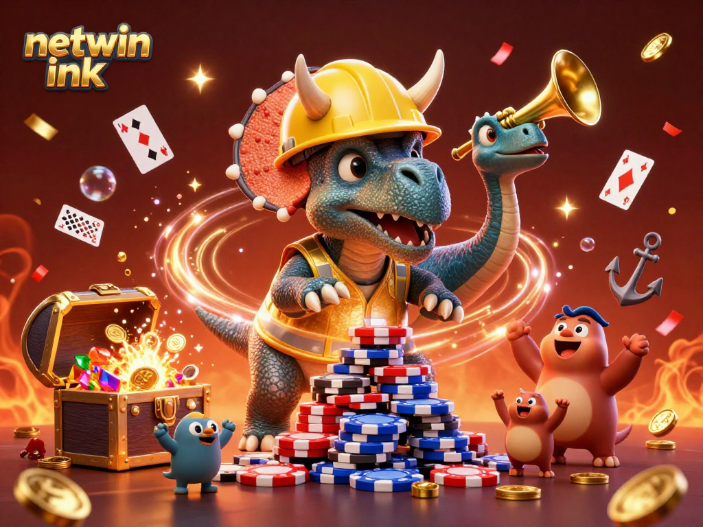 Engage with netwin ink through dynamic online gaming experiences featuring lively characters and vibrant casino elements.