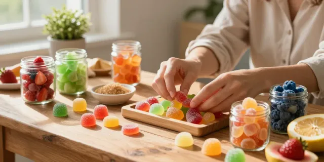 Buy weed candy in an inviting display of vibrant gummies and sweets, perfect for cannabis enthusiasts.