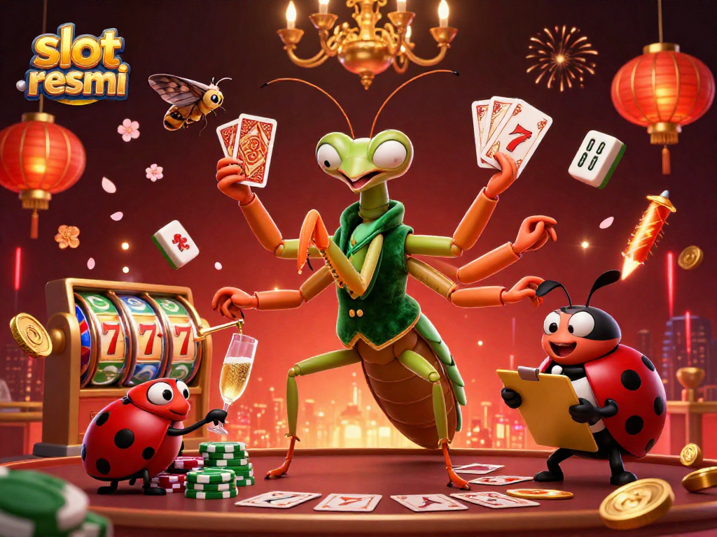 Spin and win at slot resmi with a dynamic illustration full of excitement and casino elements.