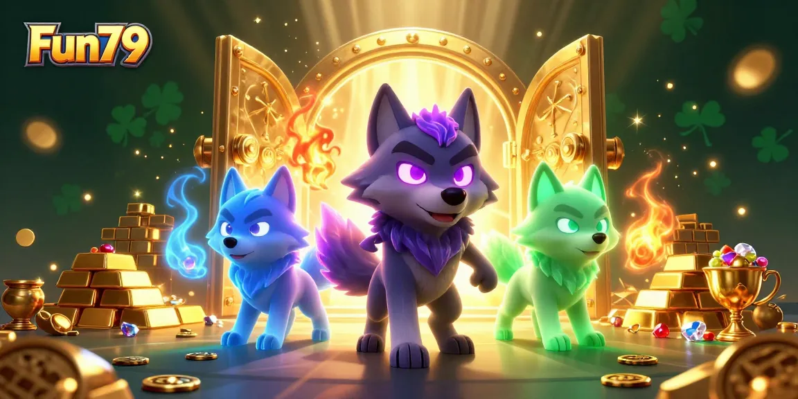 Experience thrilling gameplay at Fun79 with ghostly wolves and treasure, illuminating the excitement of online gambling.