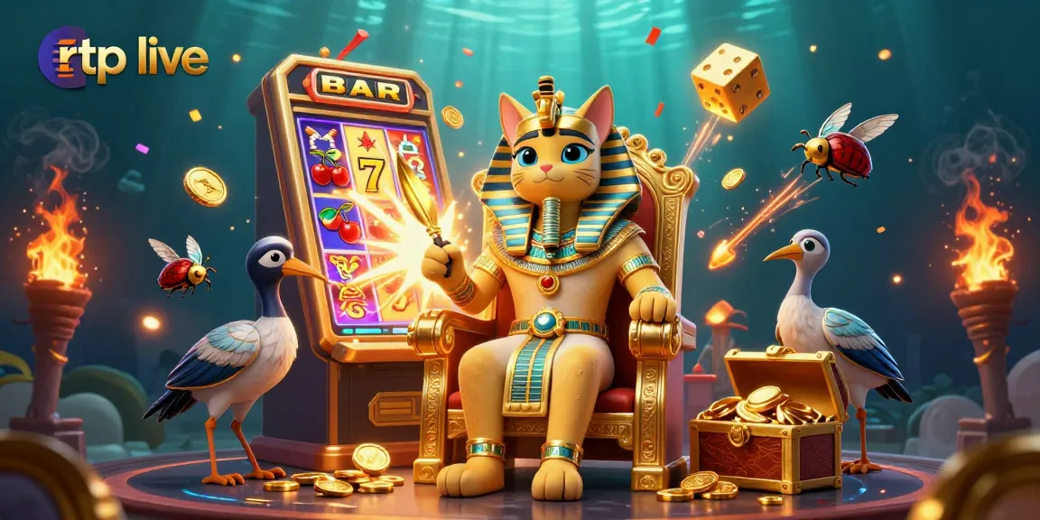 Experience the thrill of rtp live gaming with a vibrant casino scene, featuring Egyptian characters.
