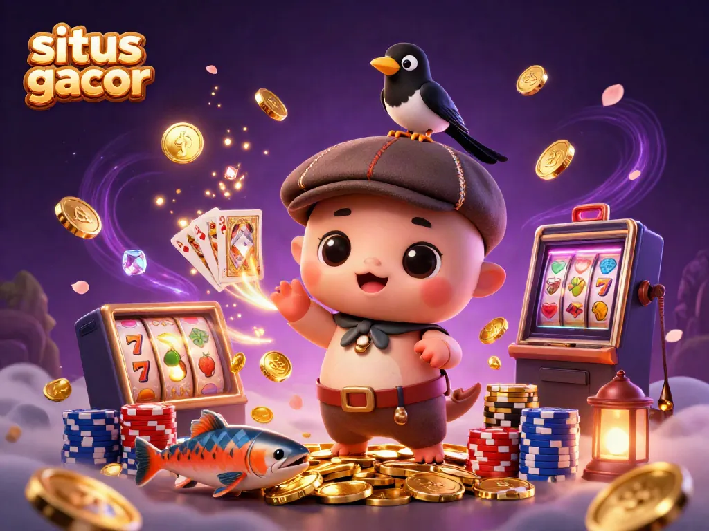 Gambarkan situs slot gacor dengan koin emas dan simbol slot dalam ilustrasi yang berwarna-warni.