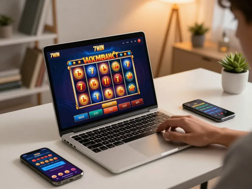 Engaging in online gaming at 77WIN with vibrant slots and responsible betting practices.