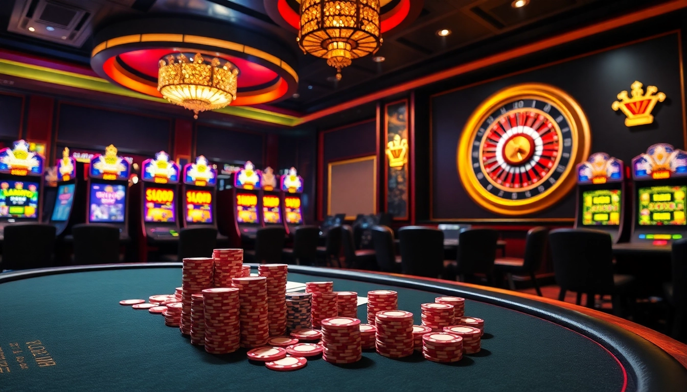 Experience the thrill of gambling at Link AU88 with an engaging casino scene featuring a vibrant poker table.