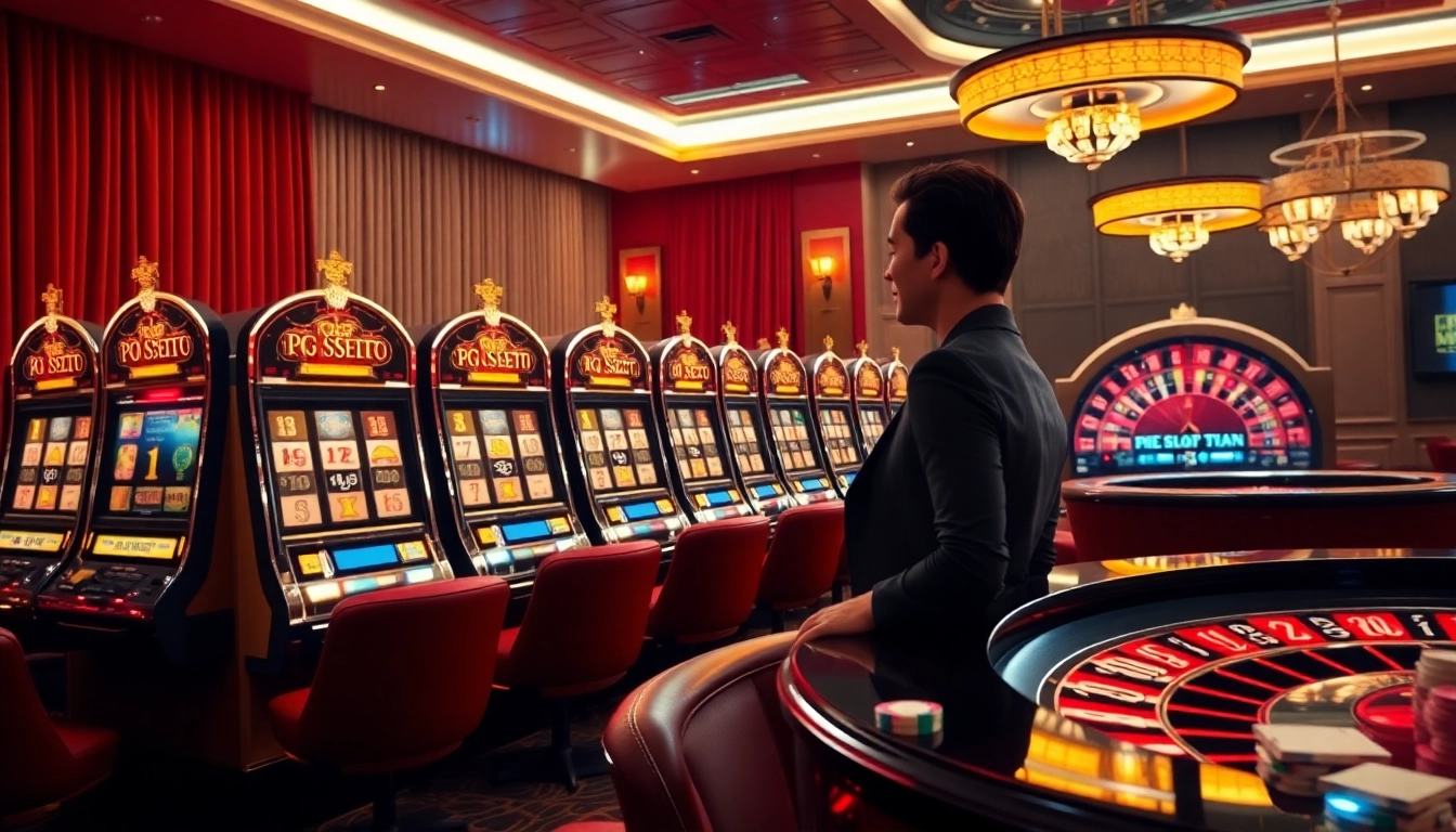 Experience the excitement of pg slot demo gameplay with immersive slot machines and casino ambiance.
